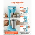 thumbnail image 4 of KFFKFF Milkshake Maker, 100W Milk Shake Maker Mixer, Single Head Drink Mixer Blender Machine, Dual-Speed Adjustment Milkshake Blender with Stainless Steel Cup, 4 of 9