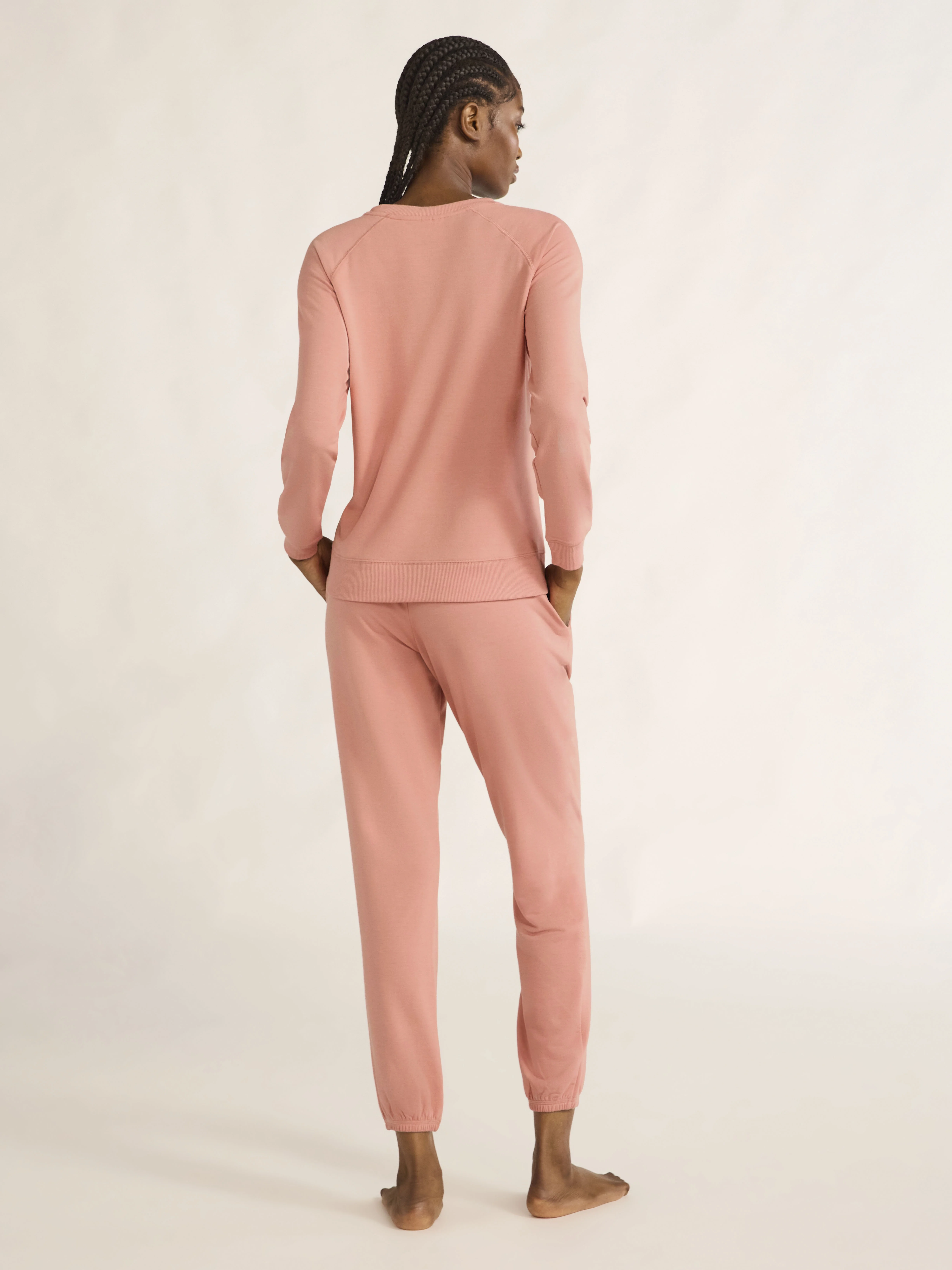 Joyspun Women's and Women’s Plus French Terry Sweatshirt and Joggers Set, 2-Piece, Sizes XS to 3X
