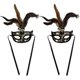 thumbnail image 1 of 1 juego de 2 máscaras de encaje creativas para media cara, ideales para decoración de fiestas de Halloween., 1 of 3