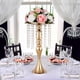 thumbnail image 1 of Candelabro de hierro forjado para bodas, porta flores, soporte para velas, diseño de escena de boda en plata dorada, 1 of 5