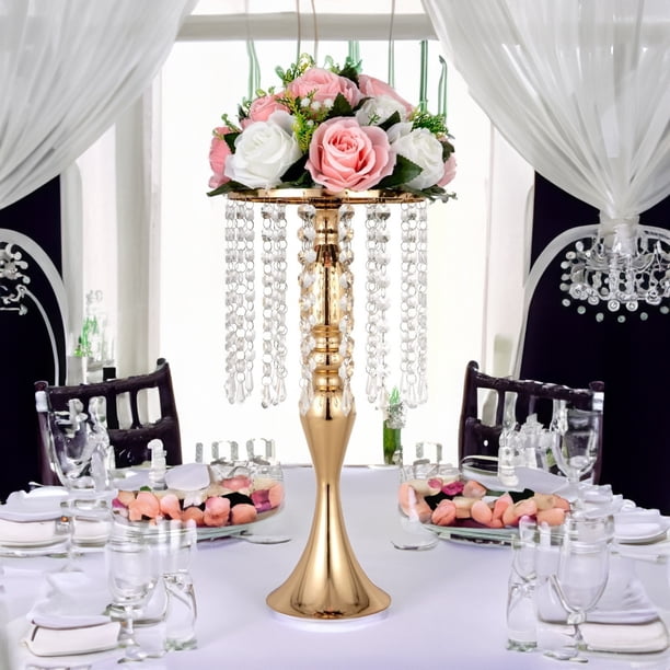 Candelabro de hierro forjado para bodas, porta flores, soporte para velas, diseño de escena de boda en plata dorada