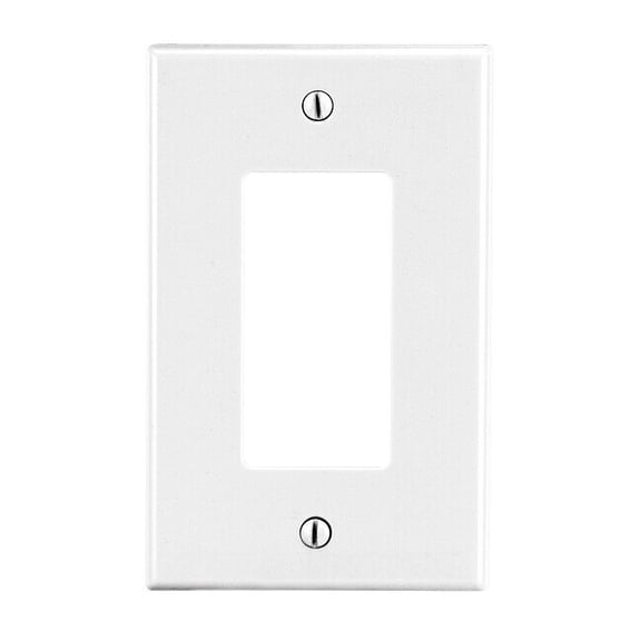 Rocker Wall Plate, Number of Gangs: 1 Plastic, Satin Finish, White
