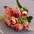 thumbnail image 5 of 1Pc Artificial Flower Camellia Home Garden Wedding Party Furniture DIY Decor Brown Cloth, 5 of 8