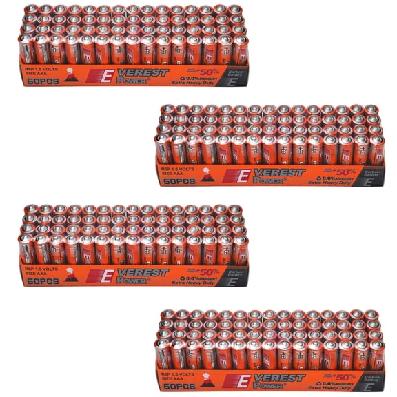 240 Pack AAA Battery Everest Power 50% More Power 1.5v Long Lasting Triple A Battery