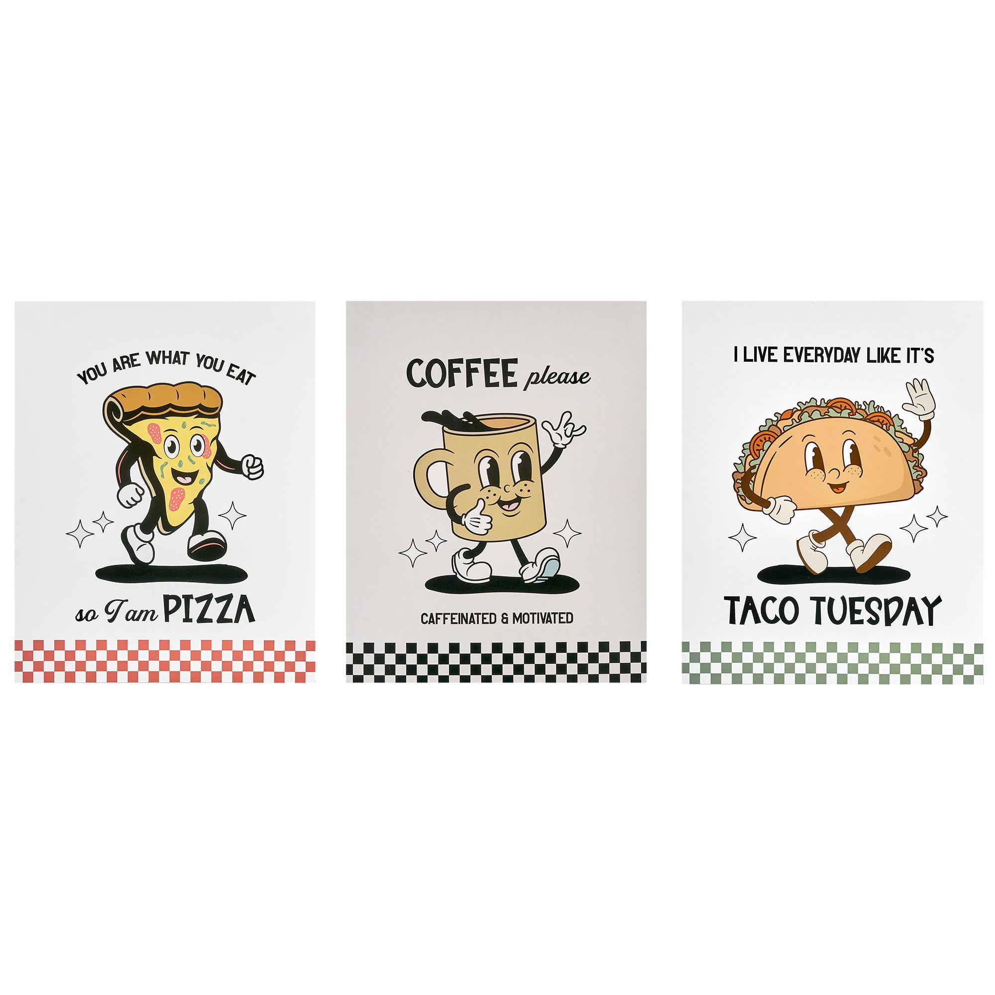 (2 pack) American Art Decor Food 8" x 10" 3-Piece Print Set