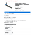 thumbnail image 2 of Front Left Outer Tie Rod End - Compatible with 2017 - 2022 Toyota Prius Prime 2018 2019 2020 2021, 2 of 2