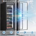 thumbnail image 3 of IdealHouse Commercial Refrigerator, 17.7Cu.Ft, Commercial Merchandiser Refrigerators with Glass Door and Led Light, Display Refrigerator Upright Fridge with 5 Adjustable Shelves, Single Door, 3 of 6