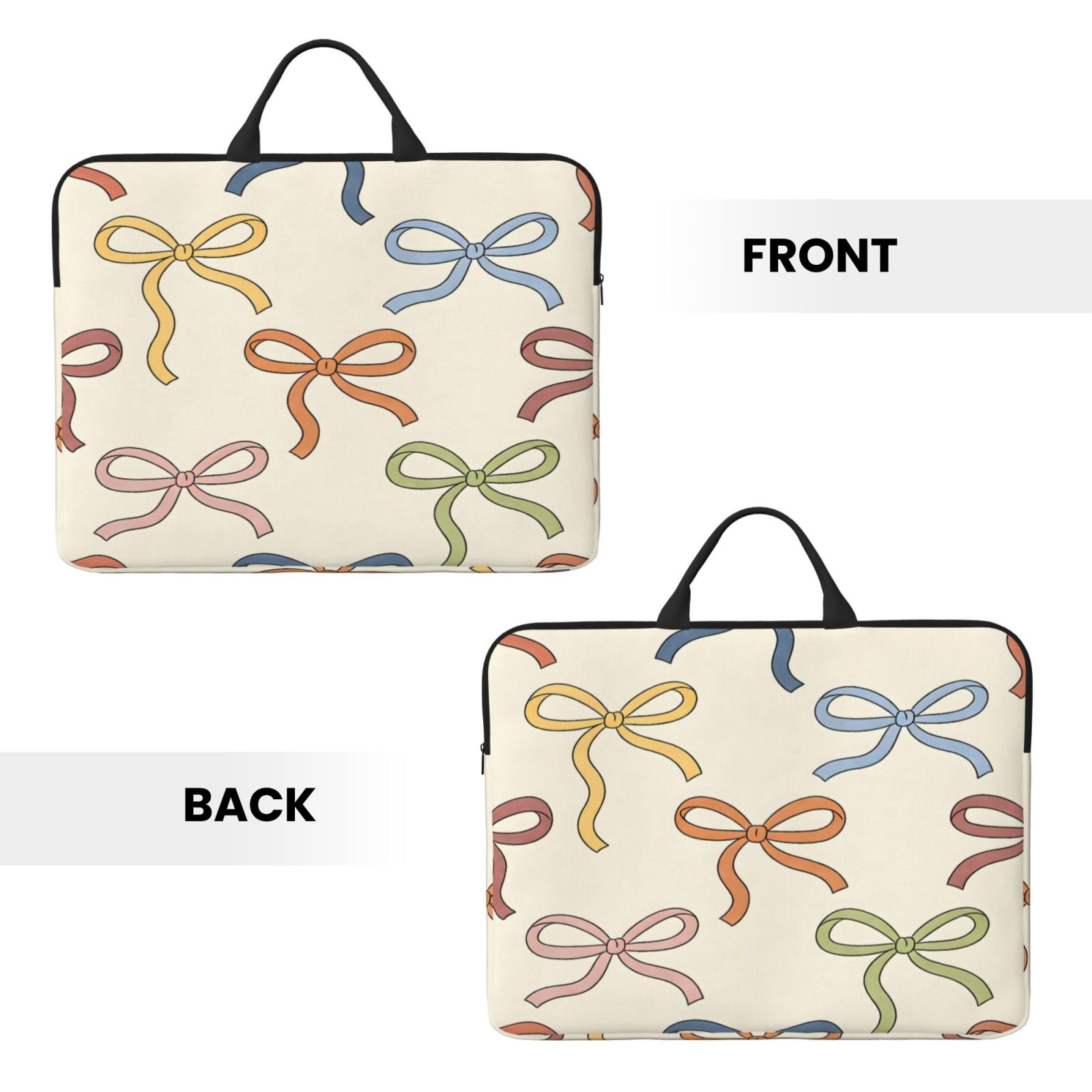 Laptop Sleeve Bag For Women Men 14inch Waterproof Durable Protective Computer Carrying Cover Handle Laptop Case Bag Colorful Bows (2)