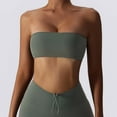 thumbnail image 2 of 2DXuixsh Women Bandeau Bra Tube Crop Shapewear Tops Strapless Cute Sexy Crop Top Sports Bra Strapless Inner Layer Fitness Tight Yoga Suit Top Green Size S, 2 of 7
