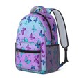 thumbnail image 2 of Butterfly and Blue Purple Pattern Backpack for School, Cute School Bag with Adjustable Shoulder Straps and Padded Back, 15.3"x11"x6.7", 2 of 5