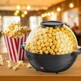 thumbnail image 3 of Electric Popcorn Machine, Home Use 6 Quart/24 Cup Stirring Popcorn Maker with Vented Serving Lid, Non-Sticking Coating, Stainless Steel Rod, Side Handle, Countertop Popcorn Popper for Movie, Black, 3 of 10