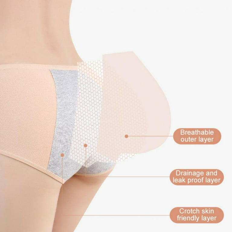 6Pcs Mid Waist Leakproof Underwear for Women, Cotton Leak Proof