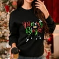 thumbnail image 2 of Christmas Sweatshirt for Women Merry Christmas Oversized Crewneck Pullover Sweatshirts Elk Reindeer Sweater Fall Winter Xmas Holiday Tops, 2 of 8