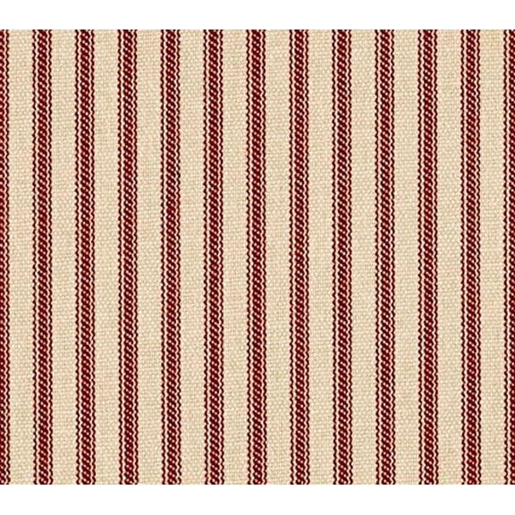 Red Striped Ticking Fabric Per Yard 54" Wide 100% Cotton Upholstery Material Made in USA
