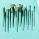 thumbnail image 3 of Juego de 13 pinceles de maquillaje verdes con estuche de transporte y herramientas para base y sombras de ojos, 3 of 7