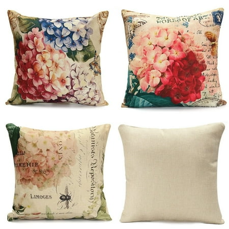 Seating Pillows For Floor Meigar Vintage Flower/Vase Throw Pillow Cushion Cover 18''x18'' Cotton Standard Decorative Back Waist Pillowcase Pillowslip Pillow Protector Case for Sofa Couch Chair Car Seat ()