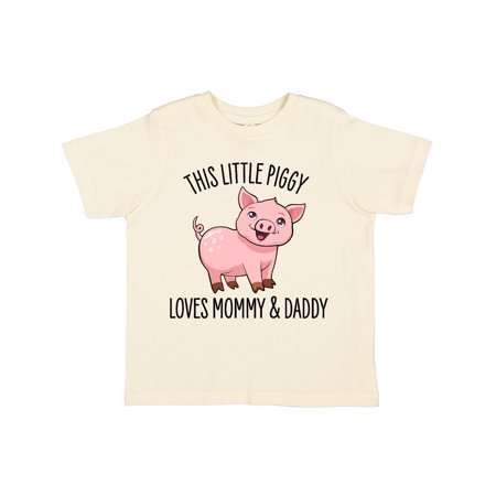 

Inktastic This Little Piggy Loves Mommy and Daddy- cute Gift Toddler Boy or Toddler Girl T-Shirt