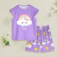 thumbnail image 2 of UAYOTSE 1T 2T 3T 4T 5T 6T Toddler Baby Girl Summer Clothes Set Short Sleeve T-shirt Tops Floral Bottom Pants Little Kids Outfits 2Pcs,Sizes 6-7 Years, 2 of 5