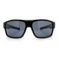 thumbnail image 5 of Locs Mens Rectangle Wrap All Black 90s Gangster Biker Plastic Sunglasses, 5 of 8