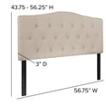 thumbnail image 6 of Emma + Oliver Tufted Upholstered Full Size Headboard in Beige Fabric, 6 of 10