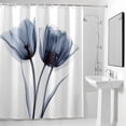 thumbnail image 4 of Blue Tulip Flower Fabric Shower Curtain Floral Washable Shower Curtains for Bathroom, Waterproof Bath Curtain with Hooks Home Decor 36x72in, 4 of 8