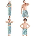 thumbnail image 6 of Family Matching Swimsuits Women Girls 3 Piece Ruffle Trim Bathing Suit Bikini Swimsuits with Cover Up Skirt Mommy and Me Father and Son Swimwear Summer Beachwear, 6 of 6
