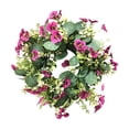 thumbnail image 2 of Spring Artificial Imitation Real And Fake Flower Rings Eucalyptuss Leaves Daisys Decorative Flowers Home Door Hanging Green Leafy Grass Rings, 2 of 6