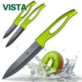 thumbnail image 2 of Ceramic Knife Set for Kitchen 5" 4" 3" Sharp Slicing Knives Fruit Paring Knives Sets Sharp Slicing Knives with Sheaths Covers Household Cutter Tools, 2 of 7
