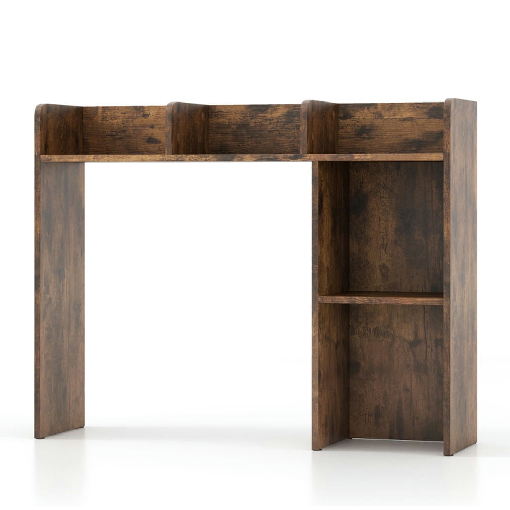 GVN 3-Tier Multipurpose Desk Bookshelf with 4 Shelves-Brown, Storage Shelves for Bedroom,Living Room, Home Office, Bedroom, Balcony GVN 3-Tier Multipurpose Desk Bookshelf with 4 Shelves-Brown, Storage Shelves for Bedroom,Living Room, Home Office, Bedroom, Balcony