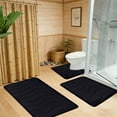 thumbnail image 5 of Bath Mat Set 3 Piece Bathroom Rug Set P Bath Mat Non Slip Bath Mat Super Absorbent Quick Dry Bathroom Floor Mat Soft Coral Fleece Rug Set 19.6x31.4 Inch Large, 5 of 6