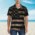 thumbnail image 4 of Easygdp American Flag with Desert Camouflage Men's Hawaiian Shirts Print Lapel Short Sleeve for Beach, vacation, party, casual occasions - X-Large, 4 of 9
