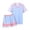 Blue, variant on Unisex Youth Adult Training Sportswear Team Outfit Kids 5-14 Years Summer V-Neck Short Sleeve Pants Set Athletic Field Casual School Campus Pink,5-6 Years