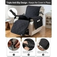 thumbnail image 4 of 28'' 100% Waterproof Recliner Chair Cover, Non Slip Covers for Recliner Chair with Pocket, Washable Reclining Chair/Furniture Protector for Kids, Pets(Black), 4 of 7