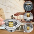 thumbnail image 5 of tzyudk Stainless Steel Kitchen Sink Filter Screen Vegetable Strainer Drain Basket Bouncing Core Leak Stopper Gold Stainless Steel Gold, 5 of 6