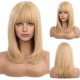 thumbnail image 2 of Peluca europea y americana para damas, cabello corto rubio, fibra química, estilo africano, tocado, 2 of 5