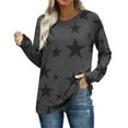thumbnail image 2 of Stars Tees for Women Full Printed Tops Clothing Crewneck Long Sleeve Pullover Classic-Fit Tees Casual Soft Outfits Spring Fall Clothes Fashion Shirts, 2 of 8