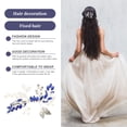 thumbnail image 4 of Shisuyan 2 pcs Blue Rhinestone Hair Comb Leaf Hair Comb Bridal Hair Side Comb Wedding Hair Combs, 4 of 9