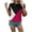 Hot Pink, variant on Njoeus Crewneck Shirts for Women, Womens Color Block Short Sleeve Tops Loose Casual Tee Summer T-Shirt Blouses S-XXL