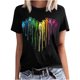 thumbnail image 1 of Camisetas de Manga Corta para las Mujeres Impresas Cuello Redondo Casual Camiseta, 95% Poliéster 5% Spandex Vintage Ligero Top para Diario, Fiesta Y Primavera, 1 of 5