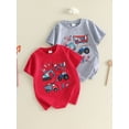 thumbnail image 3 of BemeyourBBs Toddler Baby Boy 4th of July Shirt Baby Fourth of July Outfit Summer Patriot Excavator T-Shirt Short Sleeve Graphic Tee Memorial Day Independent Day Vehicle Shirt Top, 3 of 9