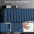 thumbnail image 4 of Renwick Queen Upholstered Platform Bed Frame with Channel Tufted Headboard, Navy Blue, 4 of 10