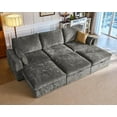thumbnail image 1 of BEDEEP Canapé Sectionnel Modulaire de 124,8 Po avec Ottoman de Rangement, Canapé Nuage en Chenille en Forme de L/U, Sofa Convertible 6 Places avec Méridienne pour Salon, Gris, 1 of 9