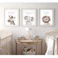 thumbnail image 4 of Nursery Cute Animal Wall Art Bible Verse Painting Prints Funny Safari Animals Christian Picture Wall Decor Elephant Zebra Lion Canvas Posters for Boys and Girls Home Decoration（Only canvas）, 4 of 6