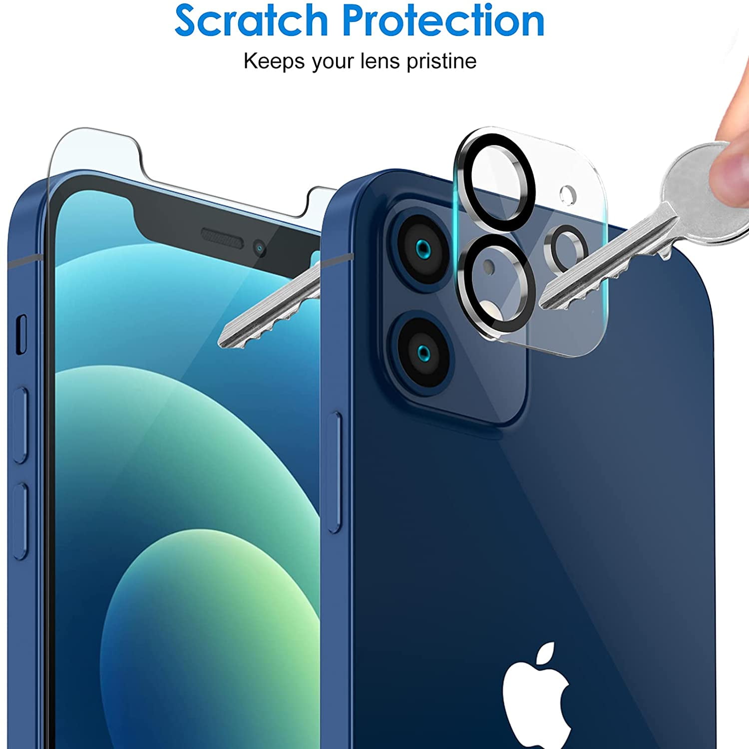 JETech Screen Protector and Camera Lens Protector Compatible with iPhone 12 6.1-Inch Tempered Glass Film 2-Pack Each Not for iPhone 12 Pro
