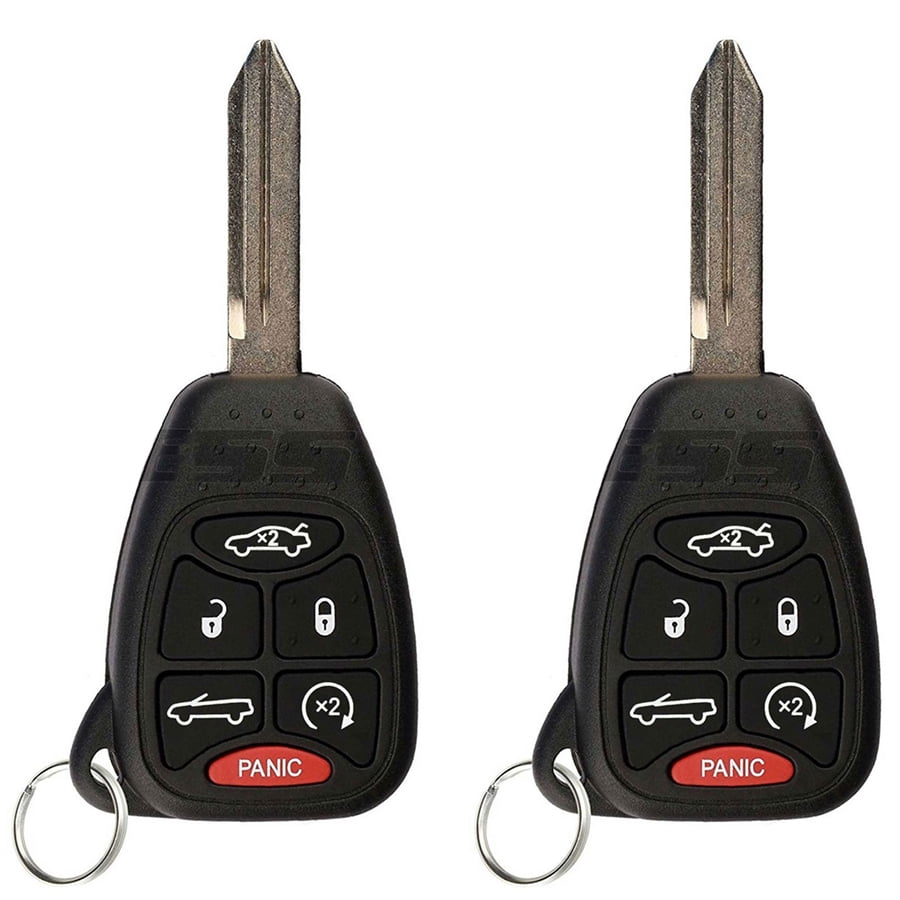 2 PACK KeylessOption Keyless Entry Remote Uncut Car Ignition Chip Key