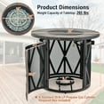 thumbnail image 2 of Gymax Table de Foyer Rond pour Patio 32 Pieds' 30 000 BTU Foyer au Gaz Propane avec Lunettes de Feu, 2 of 10