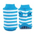 thumbnail image 2 of Suéter cálido a rayas para perros y gatos, jersey suave de otoño, ropa de invierno para mascotas, jersey de cuello alto con trenzas para gatitos, gatos, perros y cachorros 139, 2 of 7