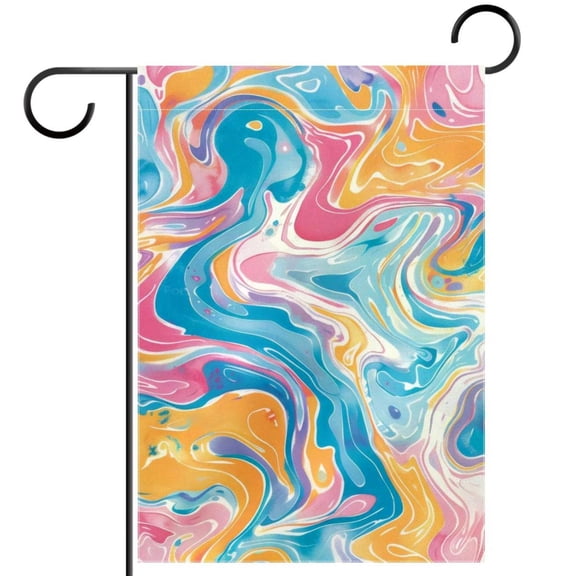Marbling Seamless Pattern Double Sided Garden Flag Decorative Weather Resistant Yard Flag, Large DIY Vertical Flag for Farmhouse Patio Lawn, 28x40 Inch