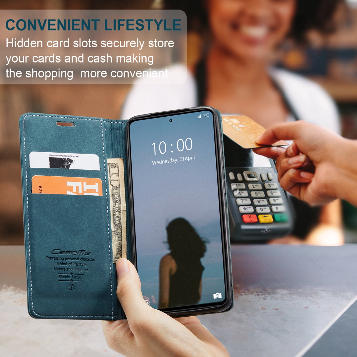 ETFAST Leather Wallet With Card Holder Zipper Phone Case For Xiaomi Poco X5 Pro High Quality Leather Phone Case