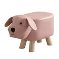 thumbnail image 3 of Reposapiés otomano tapizado con forma de animal, taburete cambiador para sofá o casa. perro rosa, 3 of 9
